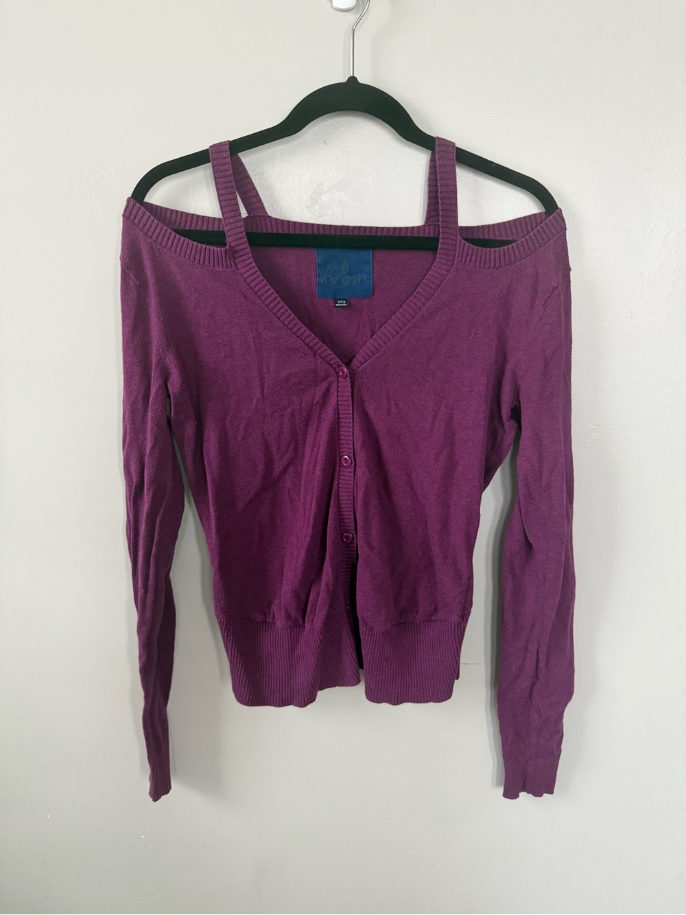 Volcom Purple Cold-Shoulder Cardigan